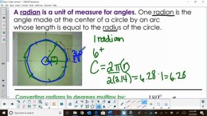 Radian measure and converting radians to degrees and degrees to radians