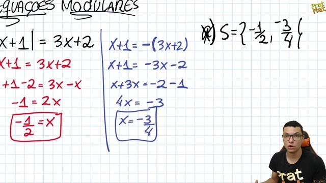 CONSEGUE resolver essa EQUAÇÃO MODULAR ? |x+1|=3x+2 ? смотреть онлайн