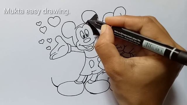 How To Draw Mickey Mouse And Minnie Mouse.Step by step(easy draw) смотреть онлайн