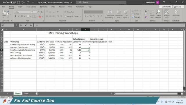 Exp19 Excel Ch01 CapAssessment Training | Exp19_Excel_Ch01_CapAssessment_Training