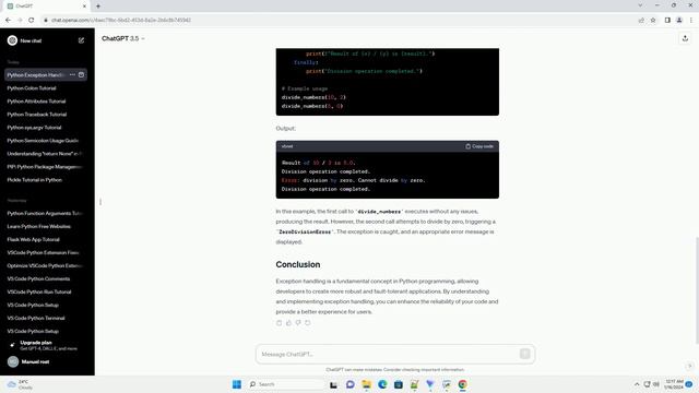 what is exception handling in python with examples