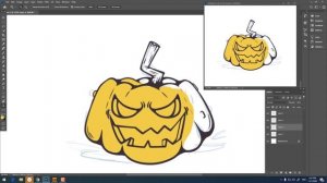 How to draw a Halloween Pumpkin in Adobe Photoshop with lazy nezumi