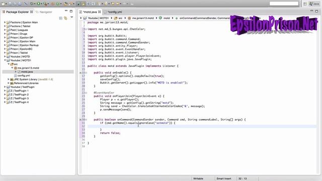 Bukkit Coding | Episode 3 - Config File | How to code a minecraft plugin смотреть онлайн