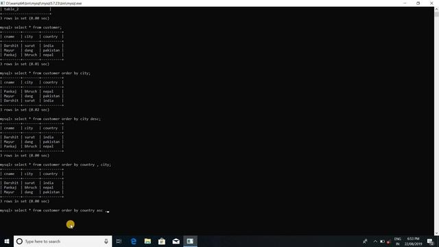 SQL ORDER BY Keyword Practical With Mysql