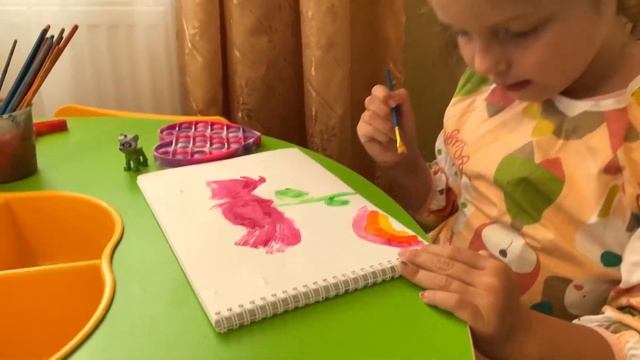 Дети Рисуют Акварелью Рисунок | Учимся Рисовать Акварелью | Простое Рисование для Детей