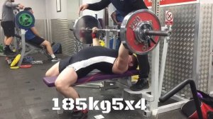 Жим лёжа 185 кг !!!! Bench press 185 kg !!!