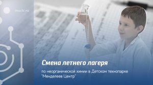 Смена летнего лагеря по неорганической химии в Детском технопарке "Менделеев Центр" РХТУ