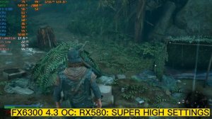 FX6300 tested with RX580 in 2023 : Days Gone: Super High Settings 1080p