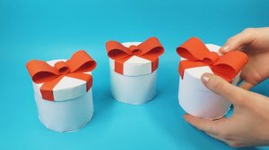 КРУГЛАЯ КОРОБКА ДЛЯ ПОДАРКА своими руками! Как сделать красивую подарочную упаковку из бумаги А4