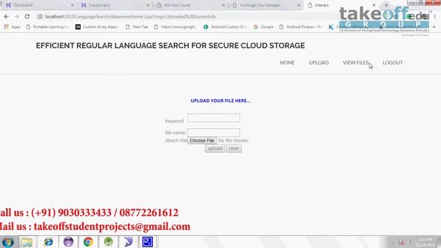 Efficient Regular Language Search for Secure Cloud Storage | Java WEB Application | Java Projects