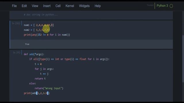 Python Tutorial 97 : all()| all() | min() | max() | sorted Functions || doc String in Python