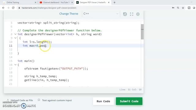 Designer PDF Viewer HackerRank Solution |Explained in Hindi | coding4u