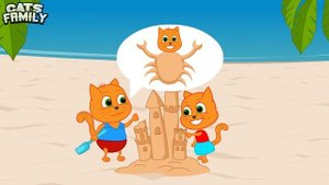 Familia de gatos - Dia de compras Dibujos animados para niños
