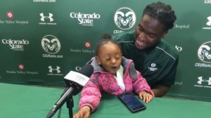 CSU football player SteveO Michel's daughter steals press conference