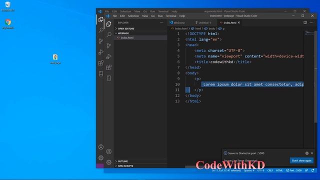 visual studio code live server open a folder or workspace