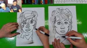 Рисуем портрет В. ЦОЯ с Вовой Монстром