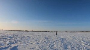 Водозабор, Степное озеро, Благовещенский район. Зимняя рыбалка в феврале.