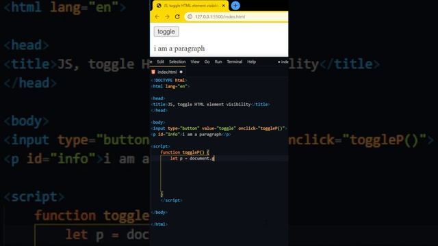 JavaScript ●  How to toggle HTML element visibility using JS