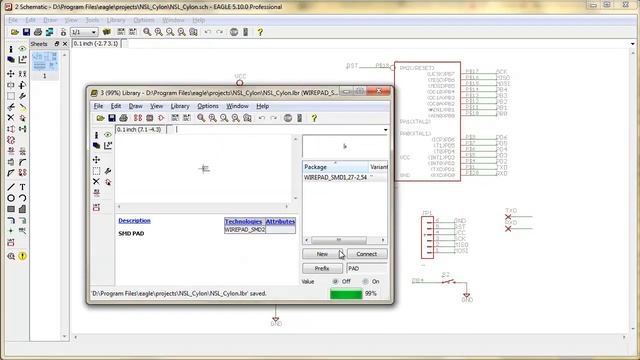 Creating a library (.lbr) from an existing schematic in Cadsoft Eagle смотреть онлайн