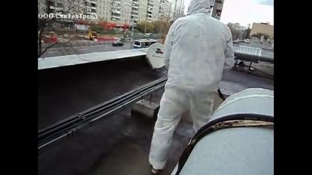 Гидроизоляция старой кровли Жидкой резиной, магазин БИЛЛА, оборудование СОЮЗ смотреть онлайн