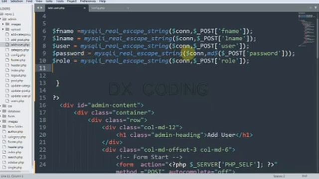 PHP SQL Create new user Dx Coding