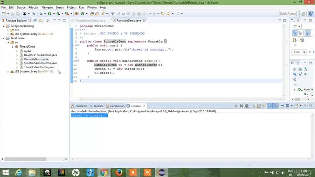 2 Creating Threads Using Runnable Interface смотреть онлайн
