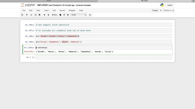 Python Set Operations