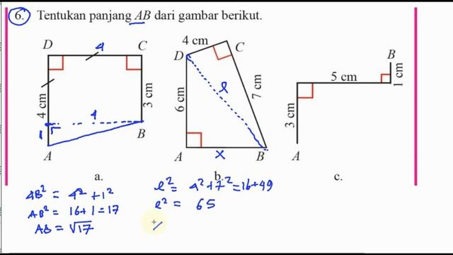 teorema pythagoras , matematika kelas 8 bse k13 rev 2017 ,lat 6,1 no6, garis bantu смотреть онлайн