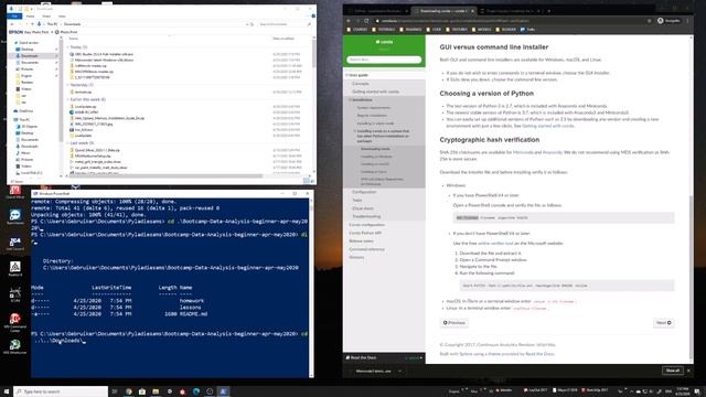 Python Bootcamp installations for Windows