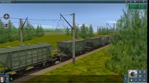 4ЭС5К-001 и толкач ВЛ60К-1222 с грузовым поездом в Trainz Android 2
