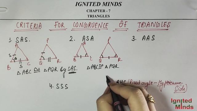 Class 9th Maths | Criteria for Congruence of Triangles (SAS,ASA,AAS,SSS,RHS) | Chapter 7 – Triangle смотреть онлайн