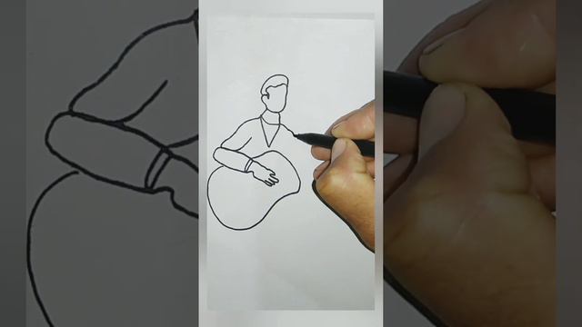 sketch of guitar player