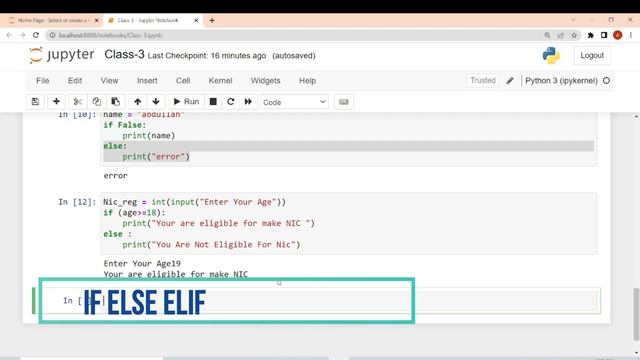 Python Tutorial Class-3  For Beginners In Urdu or Hindi  | INPUT | IF ELSE | FOR LOOP  In Python