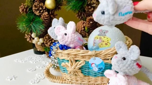 Вязаные мышки крючком