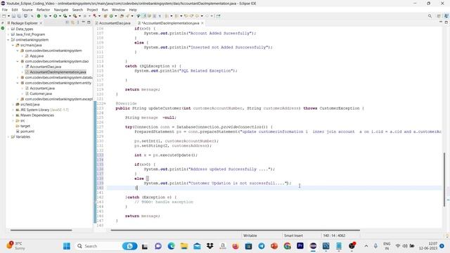 Online Banking System Part 4 Console Based Project in Java Edit and Update