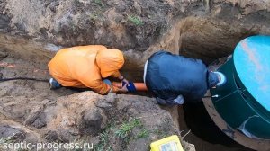 монтаж септика Евролос про5 с греющим кабелем