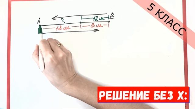 Как решать задачи без уравнений в 5 классе. Показываю наглядно на рисунке. Поймёт даже первоклассни