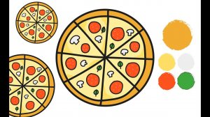 Раскраска ПИЦЦА / Как нарисовать ПИЦЦУ / Краски раскраски / Раскраски для детей