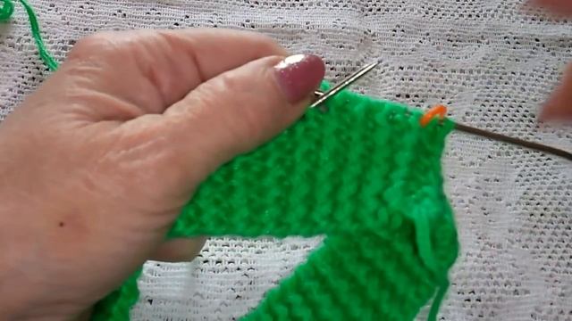 Резинка спицами "Хлебный колос" по кругу. смотреть онлайн