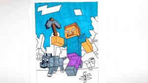 Быстрая раскраска Майнкрафт - Minecraft Steve Fast Coloring Page