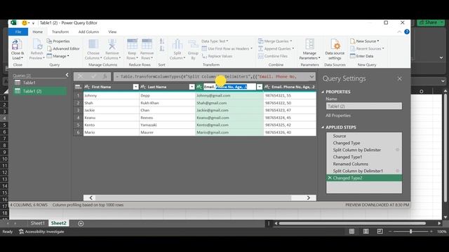 How to Split Text in excel