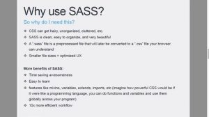 Sass Overview