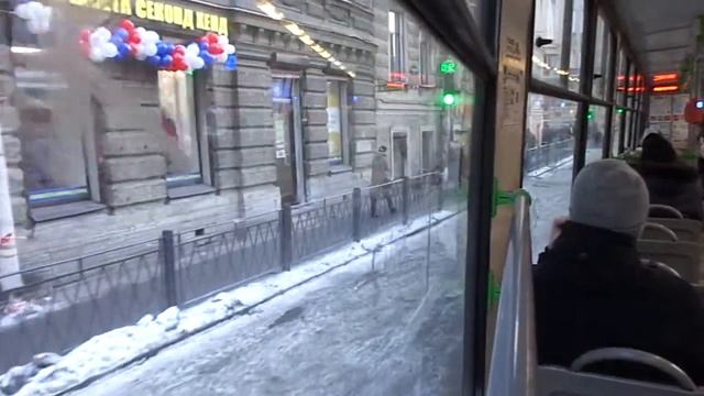 Трамвай Санкт-Петербурга 8-232: ЛМ-99АВ б.3304 по №16 (02.03.18) смотреть онлайн
