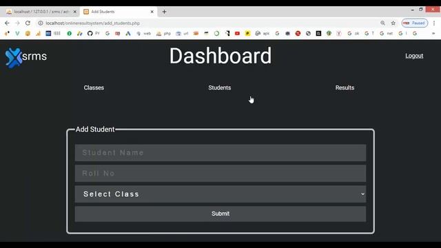Student Result Management System in PHP