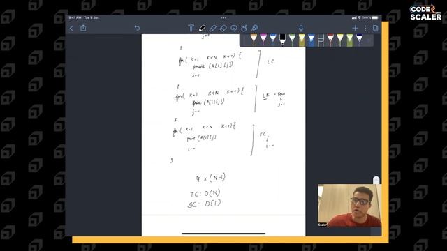 Spiral Traversal of a Matrix - Solution | 2-D Arrays | DSA Placement Series - Code with Scaler