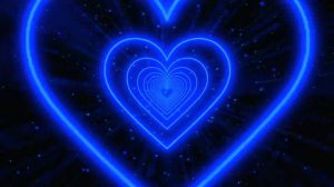 Beautiful?Blue Heart Background ✨Neon Lights Love Heart Tunnel Loop [4 Hours]