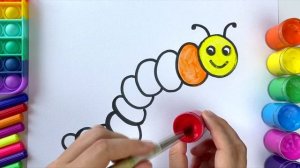 Bolalar uchun oson rasim chizish /Гусеница рисунок для детей / Caterpillar drawing for kids