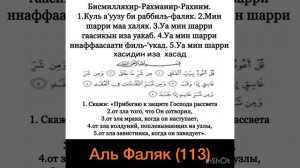 Аль Фаляк (113) Красивое чтение. Куль аузу би раббиль-фаляк