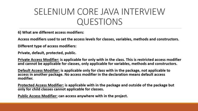 Selenium Core Java Interview Questions || Automation Testing Core Java Interview Questions || JAVA