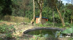 Building a Wooden House (CABIN), make a mortar and pound rice, gardening | Hoang Huong